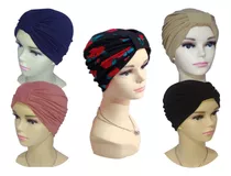 5 Turbantes Gorro Dama De Algodón Seda, Oncológico, Alopecia
