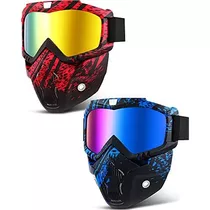 2 Pares De Gafas De Motocicleta Cubierta Facial (color ...