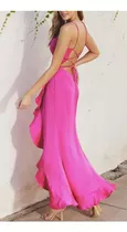 Vestido Fucsia De Satin,talla L Pero Le Queda Una M.