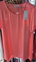 Vestido De Seda Coral Af Talle L