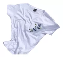 Promo Remeras Mujer Bordadas. Pack X2. Flores, Flamenco