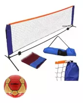 Set Red De Fútbol Tenis Playa + Soporte + Bolso Premium