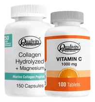 Colágeno Magnesio 150cap Vitamina C 1000mg 100cap Qualivits