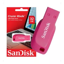 Pendrive Sandisk Cruzer Blade 32gb 2.0 Rosa-elétrico Usb Cor Rosa