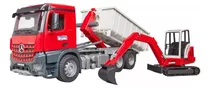 Camion Mercedes Benz Con Excavadora Bruder Escala 1:16 03624