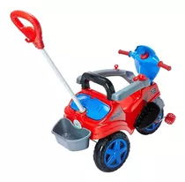Triciclo Infantil Pedal Carrinho De Empurrar Com Haste Maral Cor Vermelho-azul