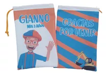 Bolsitas De Tela Personalizadas Souvenir Cumpleaños Blippi