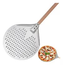 Pala Para Pizza Y Pan Redonda Horno Aluminio Perforado 65cm 