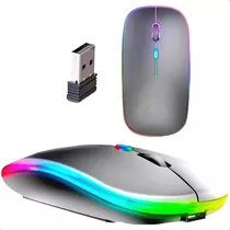 Mouse Sem Fio Recarregável Wireles Optico Led Rgb Ergonômico