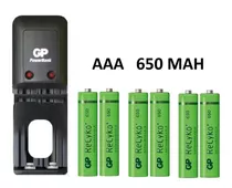 Cargador Mas Baterias Aaa  Recargables 650 Mah  Marca Gp 