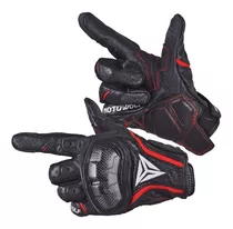 Guantes De Cuero Para Motociclismo Motowolf 0305 - Rojo