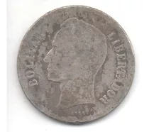 Moneda Antigua De Bolivar Plata Leí 835 Año 1936 10 Gramos. 