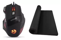 Kit Mouse 3200 Dpi Rgb + Mouse Pad 70x35 Para Jogos Gamer