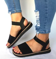 Sam123 Sandalias Eco Elastico Pia Talles Grandes Color Negra