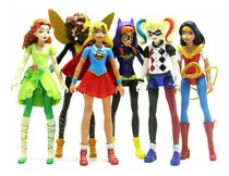 Juego De 6 Unidades/set Super Hero Girls Harley Quinn Batgir