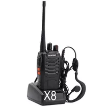 Kit 8 Handy Baofeng Radio Walkie Talkie Bf888s 16ch Uhf + Auricular Manos Libres