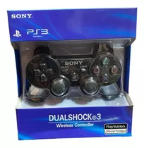 Control Joystick Sony Para Play 3 Dualshock 3 Blanco Color Negro