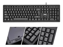 Teclado Alambrico Para Pc Aoc Kb161 104 Teclas Ergonómicas Color Del Teclado Negro