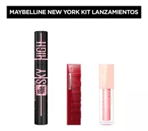 Set Maquillaje Maybelline: Sky High,lifter Gloss,vinyl Ink