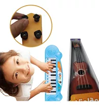 Kit Violão De Brinquedo Infantil + Teclado Piano Presente