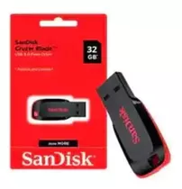 Pendrive Sandisk Blade 32gb Preto E Vermelho  2.0 Promoção 