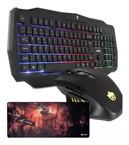 Kit Teclado Semi Mecânico Gamer Mouse 3200dpi + Mousepad Evo