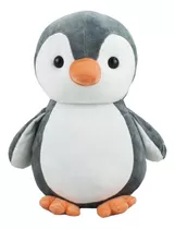 Pinguim Cinza Em Pelúcia Animais Marinhos 22 Cm