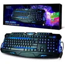 Teclado Gamer Usb Multimídia Led 3 Cores Exbom Bk-g35