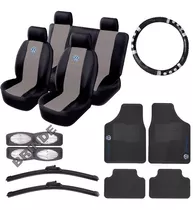 Kit Capa Couro Banco Carro Tapetes Volante Volks Palheta