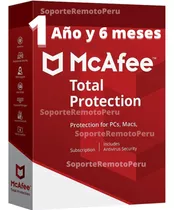 Antivirus Mcafee Total Protection 01 Pc X 1 Año Y 6 Meses/