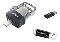 2 Pendrives/  Sandisk 128gb + Freewolf 4gb + Adaptador