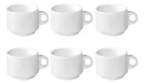 Set 6 Tazas Café 100ml Apilables Porcelana (sin Platillos)