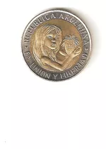 Monedas Argentinas: 1 Peso 1996 Unicef 50 Aniv. Cj#6.3.2 Sc