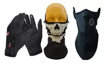 Combo P Frio Motociclista Guantes Neopreno Mascara Y Bufanda