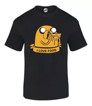 Camiseta Hombre I Love Food Jake Hora Aventura Algodon 100%