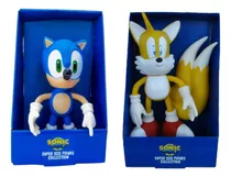 Kit 2 Bonecos Coleção: Sonic E Tails Grandes 25cm Articulado