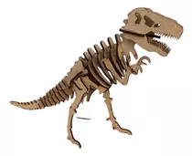 Desafio Dino: Quebra-cabeça 3d Do T-rex Em Mdf - 29 Peças