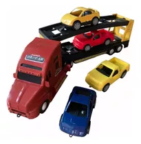 Brinquedo Carreta Cegonha Cegonheira Kit 4 Carros 2 Andares