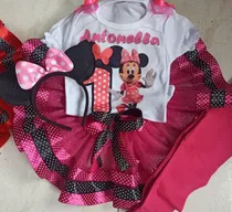 Conjunto Tutú Niña Minnie Mouse Personalizado Fiesta 