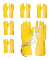 Kit De 6 Guantes De Látex Antiderrapantes Para Lavar Trastes