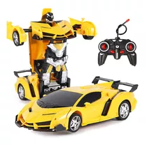 24cm 1:18 Rc Car Toy Robô Transformação Remota