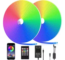 Tira Led Luces Neón 15m Bluetooth Rgb Ip68 Flexible Bylifity