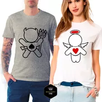 Remeras Angel Y Demonio Enamorados - Novios - Parejas 