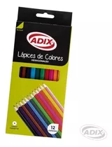 Lapices 12 Colores Hexagonal Adix