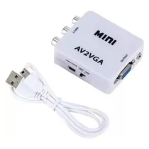 Adaptador Conversor Entrada Rca Av P/ Saída Vga Áudio Vídeo