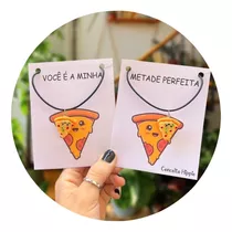 Kit 2 Colares Pizza Melhores Amigas Bff Casal Metadinha Amor