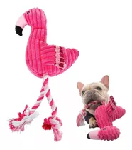 Brinquedo Bichinhos De Pelúcia E Corda Pet Para Cães E Gato Desenho Flamingo Rosa