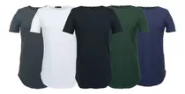 5 Camiseta Oversize Long Camisa Masculina Swag Gola Canoa