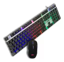 Mouse Gamer Teclado + Luz Led Multicolor Usb Gtc Original