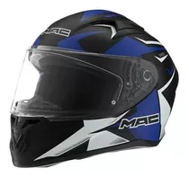 Casco Moto Mac Speed Bond Integral Negro Azul Mate Masxmoto